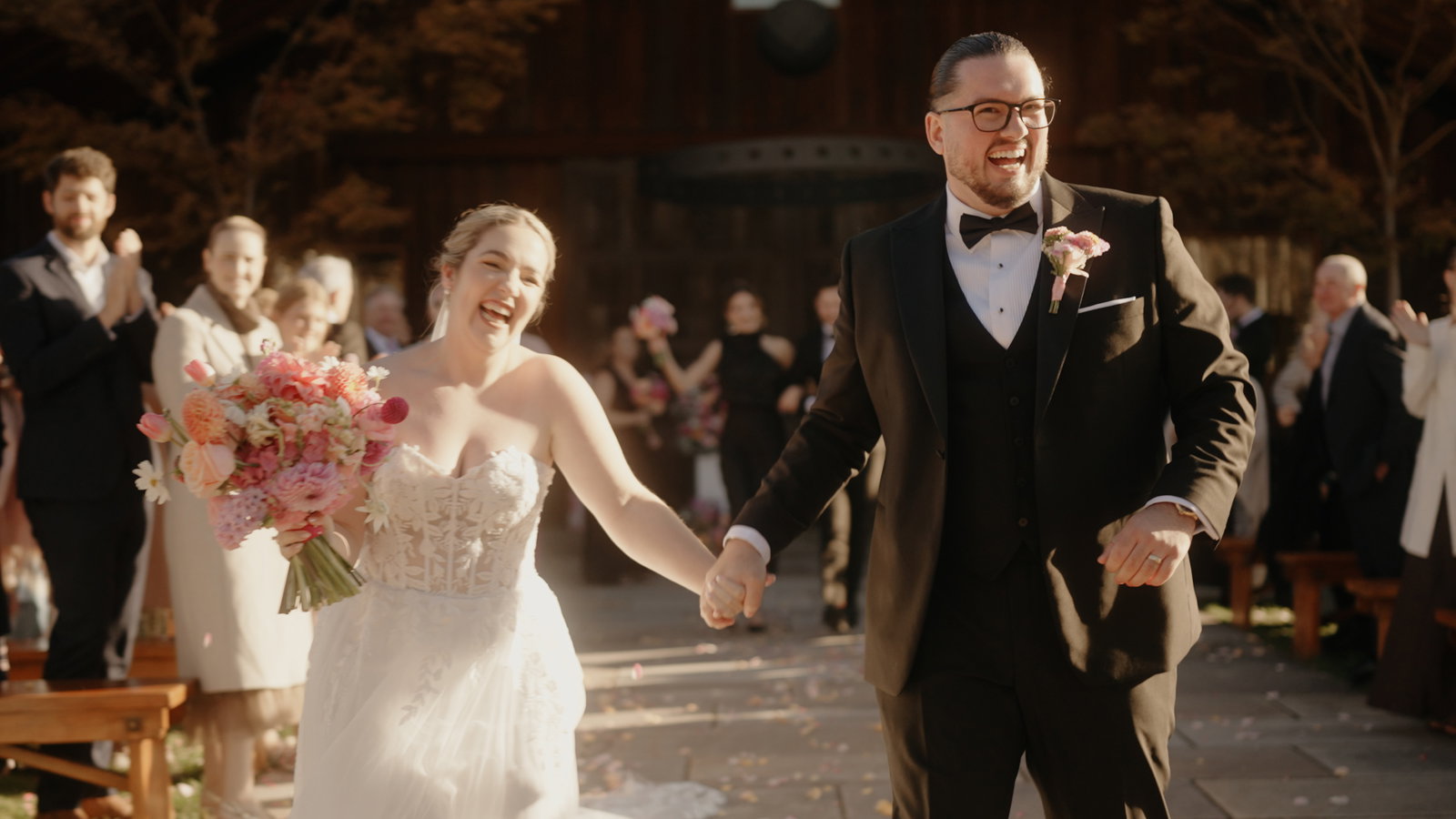 Still from Georgia and Cris's wedding film at Bendooley Estate, Berrima