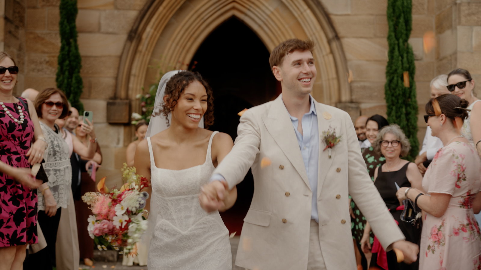 Still from Nick and Ashleigh's wedding film at Manly Pavilion, Sydney