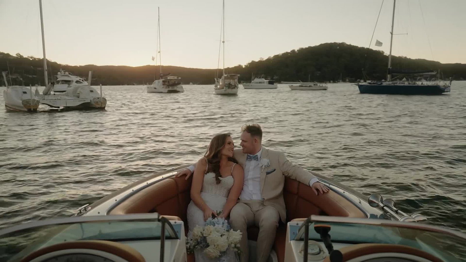 Still from Alysha and Cameron's wedding film at Pasadena, Church Point