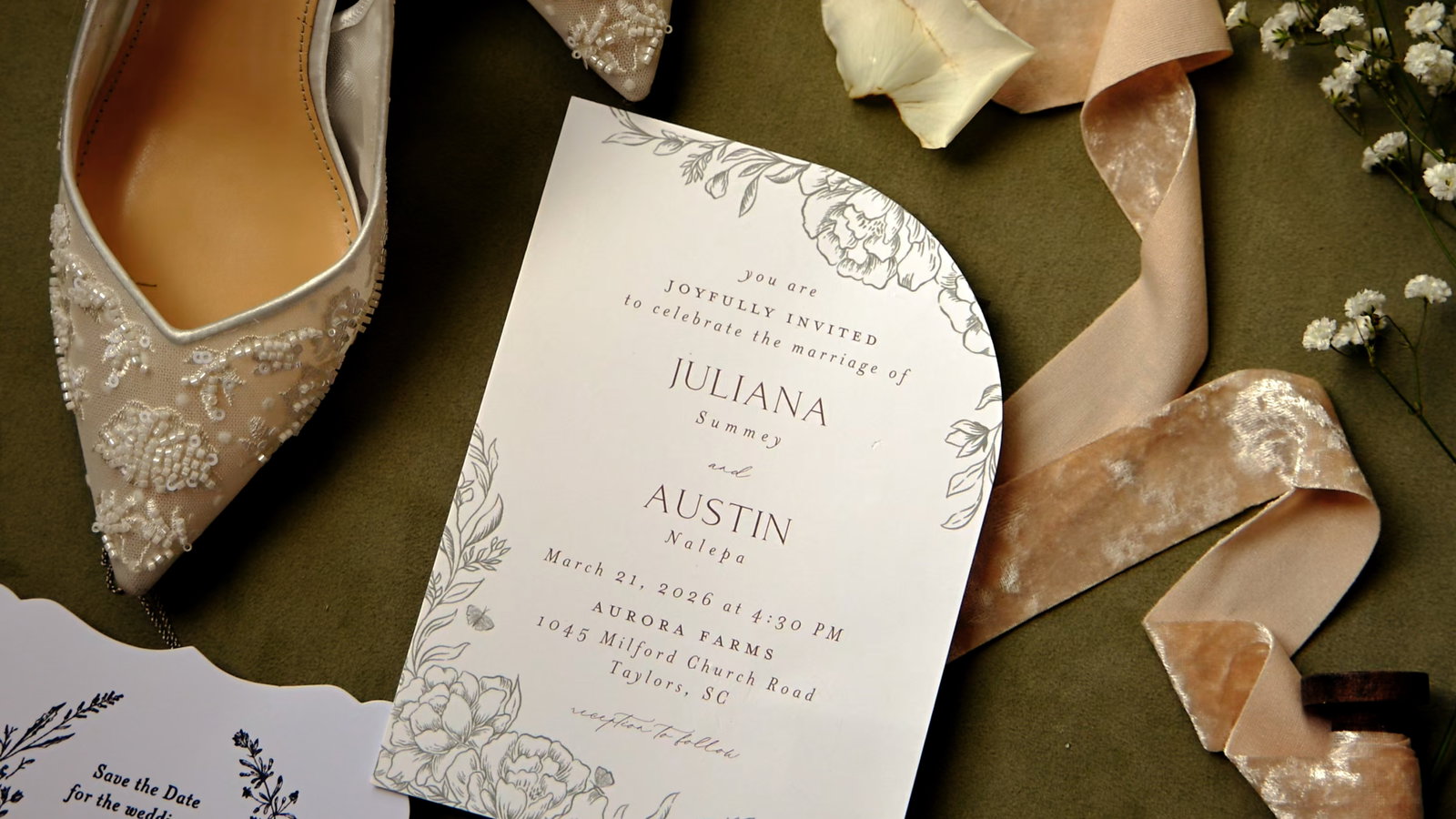 Juliana & Austin wedding film still — Aurora Farms, SC