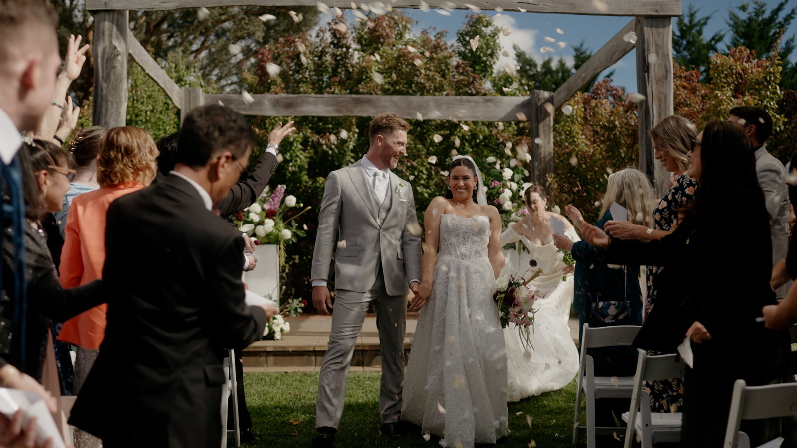 Still from Adelaide and Karl's wedding film at Tallagandra Hill Winery, Gundaroo