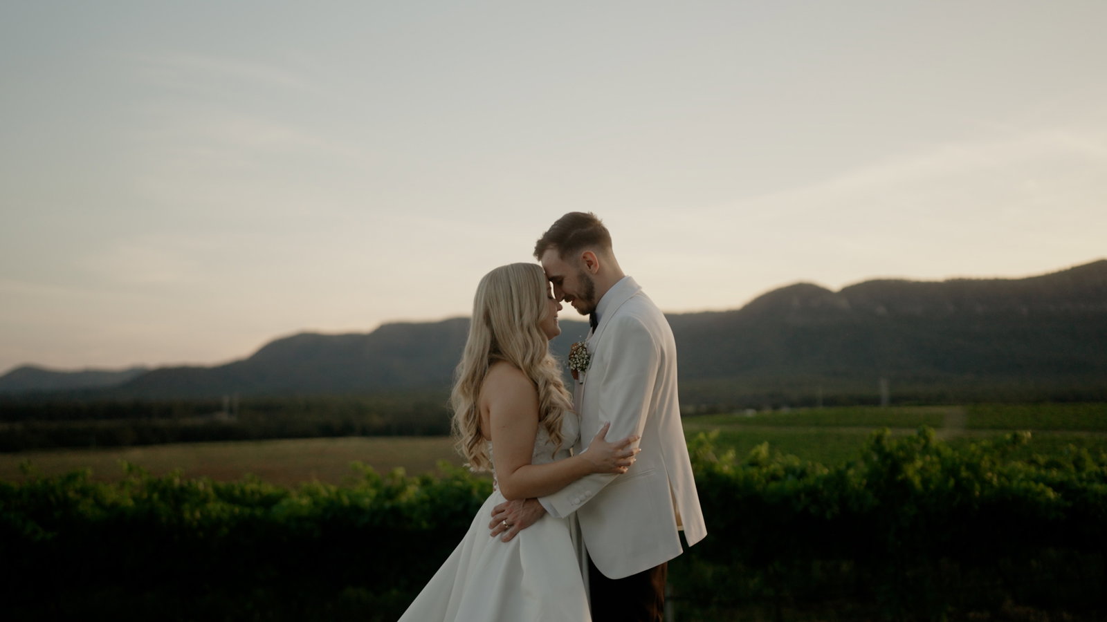 Still from Shaun and Jade's wedding film at Enzo, Hunter Valley