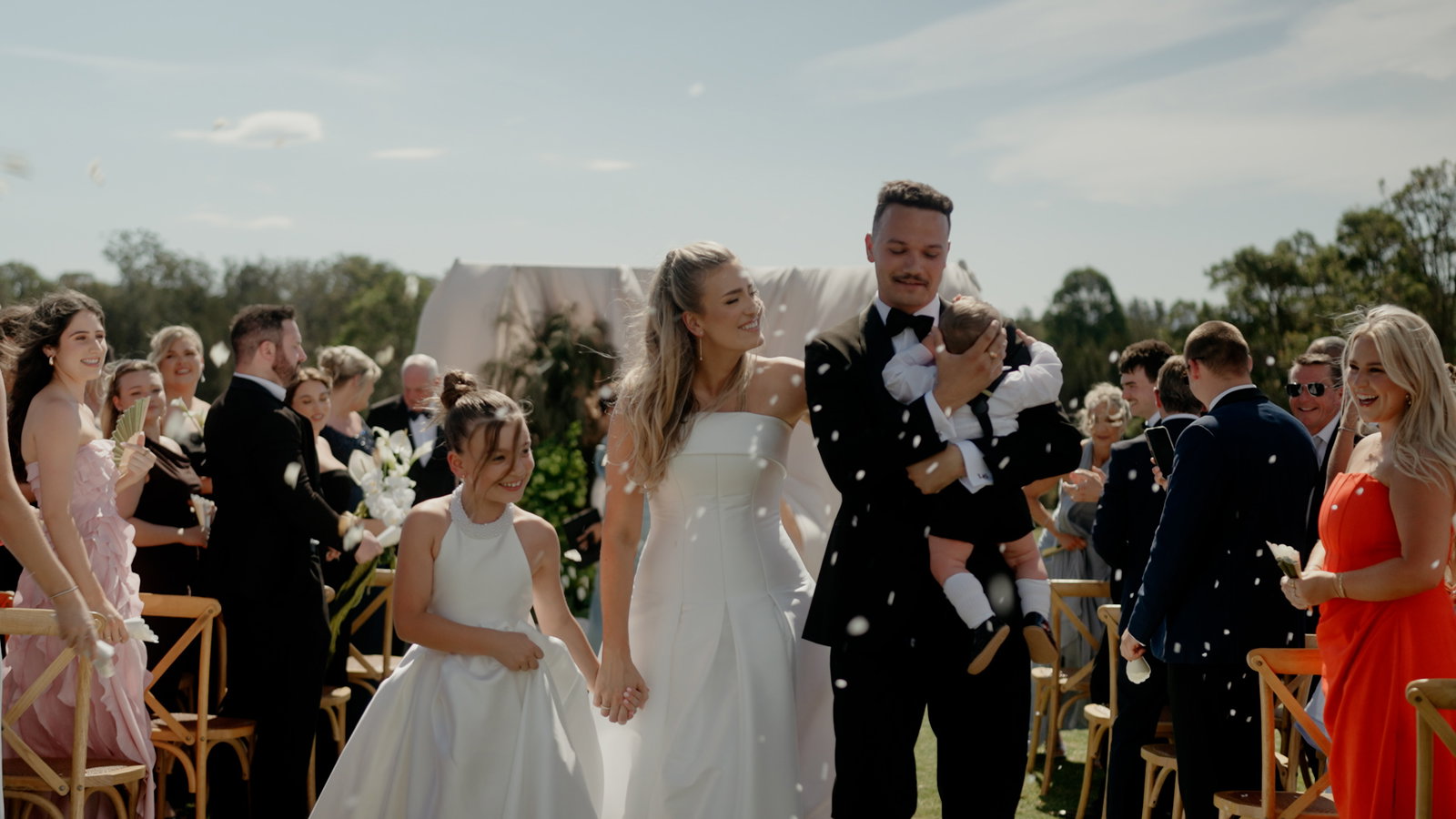 Still from Courtney and Liam's wedding film at The Oaks Ranch, Mossy Point