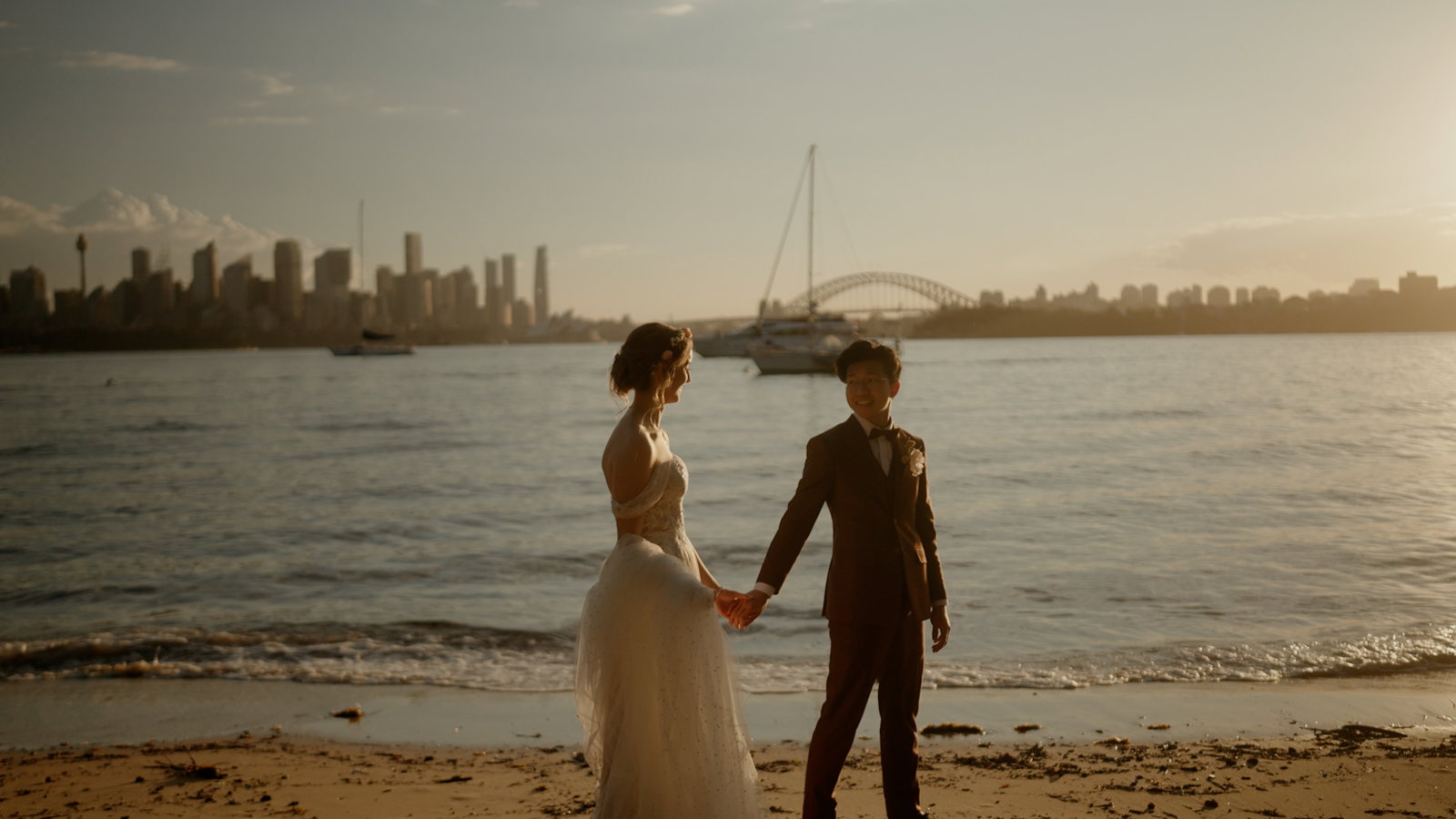 Still from Anna and Tobie's wedding film at Athol Hall, Sydney